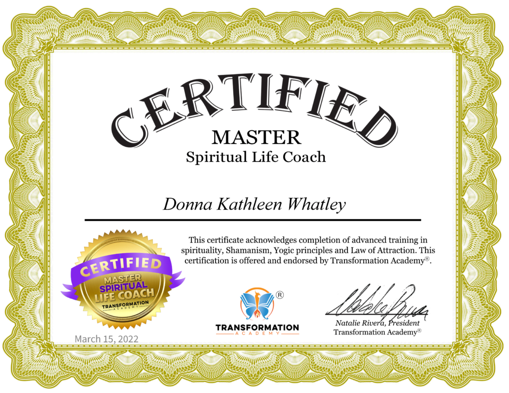 Kathy Whatley Master Spiritual Life Coach Certificatev