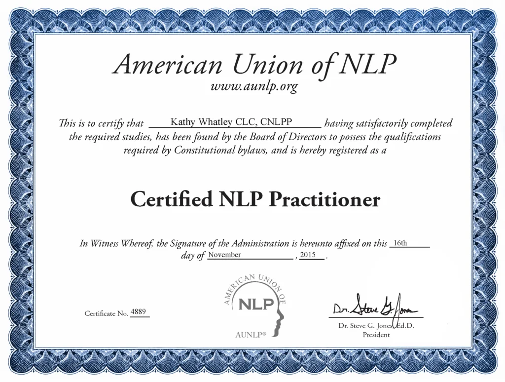 Kathy Whatley NLP Coach Certificate
